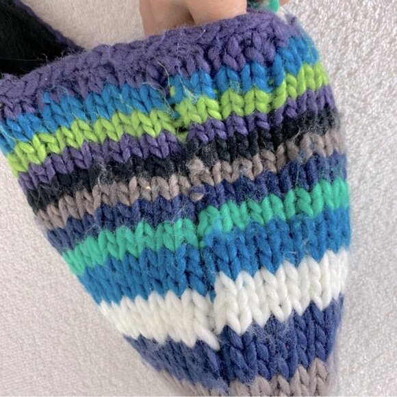 5/$25 Unisex Blue Green Grey Knit Fleece Lined Winter Hat With Ear Flaps - Picture 12 of 16